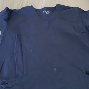 Butter soft 4X navy blue scrub top